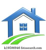 Real Estate 3D logo House Real Estate 3D logo House