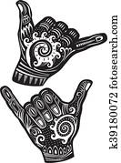 Shaka surf hand sign Shaka surf hand sign