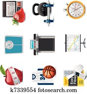 Vector fitness icon set Vector fitness icon set