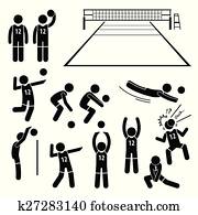 volleyballspeler, acties