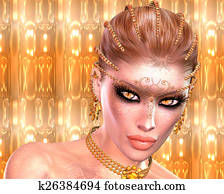 עור נחש, woman,, פנטזיה, art.