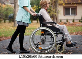 Caregiver and elder woman