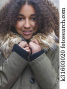 carrera mezclada, americano africano, mujer joven