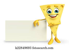 Cheese Character with sign Cheese Character with sign