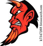 Devil Mascot Vector Profile with Ho Devil Mascot Vector Profile with Ho