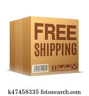 fri, forsendelse, karton æske