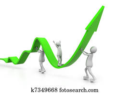  Growing business graph with people