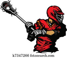 jugador del lacrosse, acunar, pelota, illus