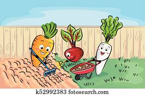 Mascot Root Crops Soil Preparation Illustration Mascot Root Crops Soil Preparation Illustration