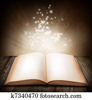 Open magic book Open magic book