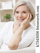 Portrait of A Happy Smiling Attractive Senior Woman