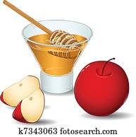 Rosh Hashanah Glass Of Honey With Apples Rosh Hashanah Glass Of Honey With Apples