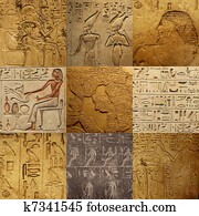 set of ancient Egyptian writing set of ancient Egyptian writing