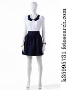 Short sleeve blouse on mannequin.