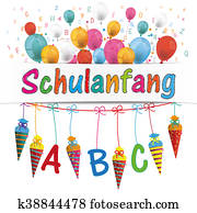 Candy Cones Banner Balloons Letters Schulanfang Candy Cones Banner Balloons Letters Schulanfang