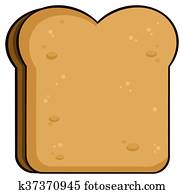 Cartoon Toast Bread Slice Cartoon Toast Bread Slice