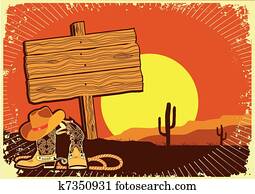 cowboy's, landschaft, .grunge, wildes, westliche, hintergrund, von, sonnenuntergang cowboy's, landschaft, .grunge, wildes, westliche, hintergrund, von, sonnenuntergang