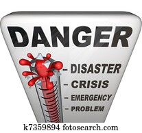 Danger Thermometer Measuring Levels of Emergency Danger Thermometer Measuring Levels of Emergency