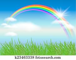 Rainbow and sun Rainbow and sun