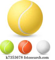 Realistic tennis ball with outline Clipart | k13162854 | Fotosearch