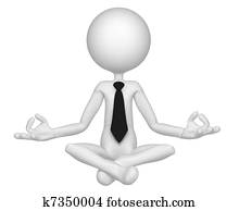 Relaxed businessman meditating