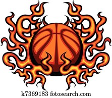 Basketball Template with Flames Vec Basketball Template with Flames Vec