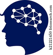 Concept of network brain logo Concept of network brain logo