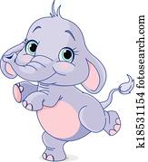 dançar, elefante bebê