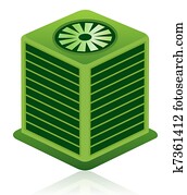Green Air Conditioning Unit Icon Green Air Conditioning Unit Icon