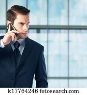 jung, geschäftsmann, reden telefon