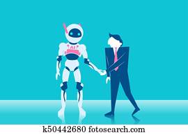 man with artificial intelligence man with artificial intelligence
