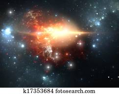 Supernova explosion in the nebula Supernova explosion in the nebula