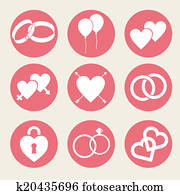 wedding icons set wedding icons set
