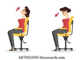Woman doing exercise for neck stretch in office Woman doing exercise for neck stretch in office