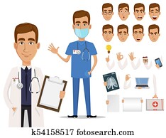 Young professional doctor, pack of body parts and emotions Young professional doctor, pack of body parts and emotions