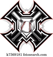 בייסבול, כדור רך, עטלפים, גרפי, vect