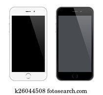 מציאותי, וקטור, טלפון נייד, mockup, כמו, iphone, עצב, סיגנון