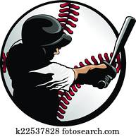 Baseball Batter Closeup In Ball