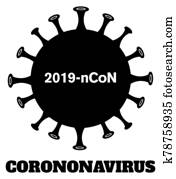 Coronavirus (2019-nCoV) Black Silhouette of Pathogenic Bacteria Design. Coronavirus (2019-nCoV) Black Silhouette of Pathogenic Bacteria Design.