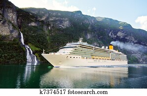 Cruise ship in fiord