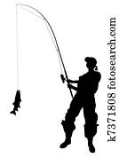 Fisherman with the caught fish Fisherman with the caught fish