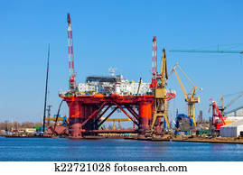 Oil Rig in the shipyard Oil Rig in the shipyard