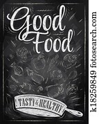 Poster good food chalk Poster good food chalk