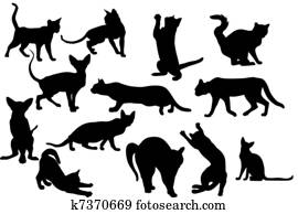 Silhouettes Of Cats Silhouettes Of Cats