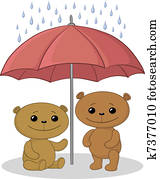 teddy bears, a, slnečník