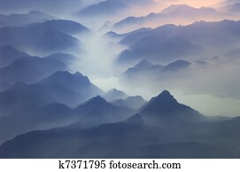 topos, de, montanhas, alpes