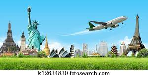 viagem, mundo, conceito