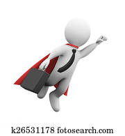 3d flying businessman super hero superman in a raincoat 3d flying businessman super hero superman in a raincoat