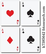 Four Aces. Poker icon Drawing | k2554102 | Fotosearch