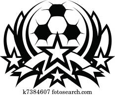 boule football, vecteur, graphique, gabarit